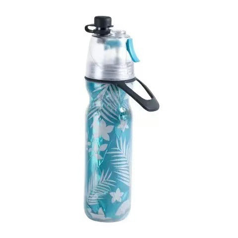 Insulated Sports Water Bottle 500ml | Cooling Mist | Triple-Layer Design | Cyan