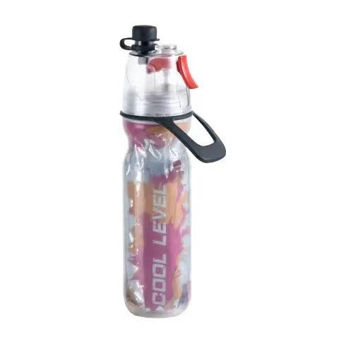 Insulated Sports Water Bottle 500ml | Cooling Mist | Triple-Layer Design | Red