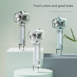 Mini Cooling Fan | Transparent White | USB-C Rechargeable | Ice Compress | 3-Speed Turbine