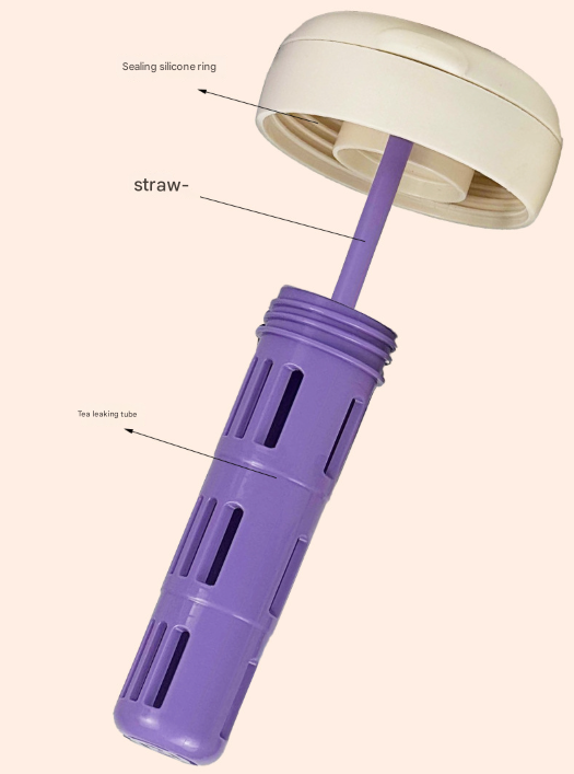 Insulated Stainless Steel Tumbler 700ml | Dual-Sip Lid, Handle, Straw & Tea Infuser | Blue & Purple