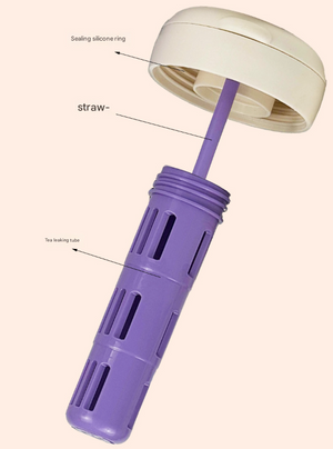 Insulated Stainless Steel Tumbler 700ml | Dual-Sip Lid, Handle, Straw & Tea Infuser | Blue & Purple