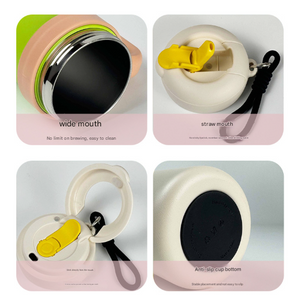 Insulated Stainless Steel Tumbler 700ml | Dual-Sip Lid, Handle, Straw & Tea Infuser | Blue & Purple