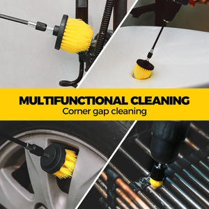 Drill Brush Power Scrubber Set 7PC | Yellow & Black | All-Purpose Cleaning Kit