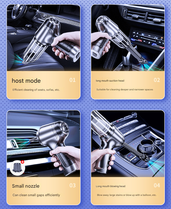 Cordless Handheld Vacuum Cleaner 3-in-1 | 12000Pa Suction & Air Duster Blower | Black & Green