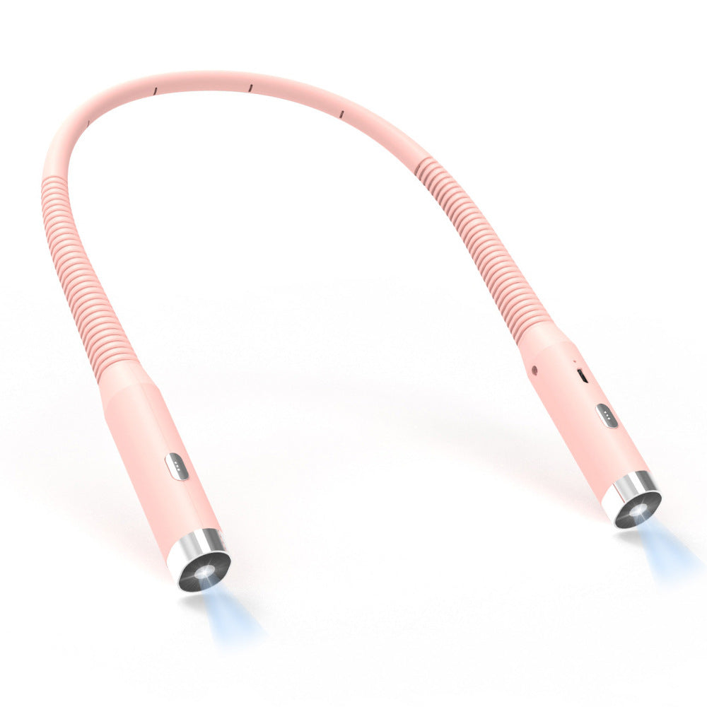 Hands-Free LED Neck Reading Light | USB Rechargeable | 3 Colour & Brightness Modes | Flexible Gooseneck | Pink