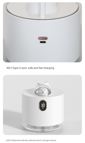 Space Capsule Humidifier | Adorable USB Cool Mist Maker with LED Display & Night Light | Pink