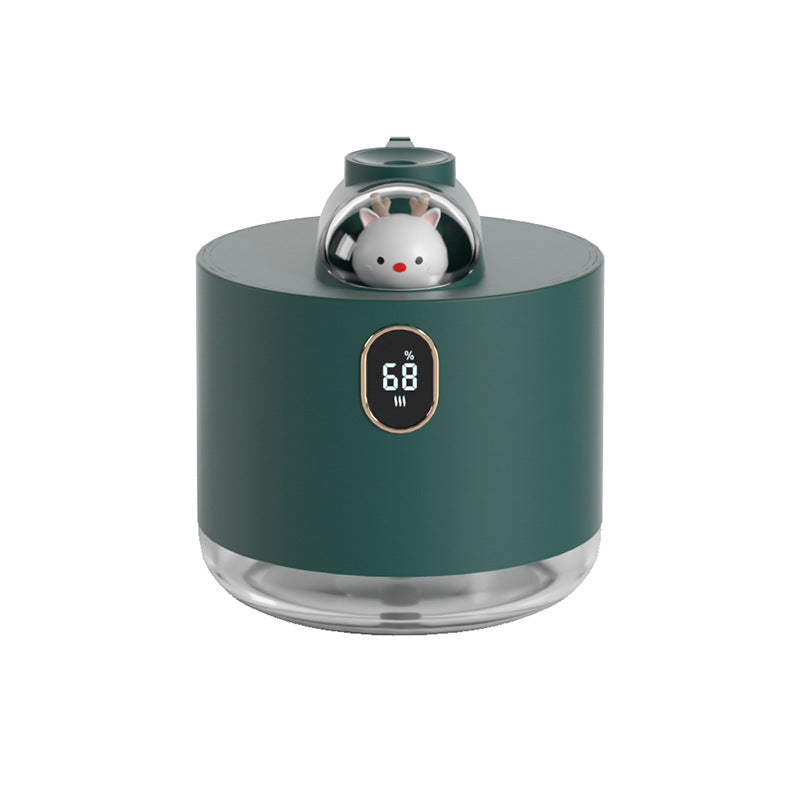 Space Capsule Humidifier | Adorable USB Cool Mist Maker with LED Display & Night Light | Green