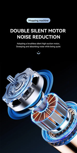 Smart Robotic Floor Mop | Ultra-Slim Automatic Wet & Dry Cleaner with Humidifier Spray | White