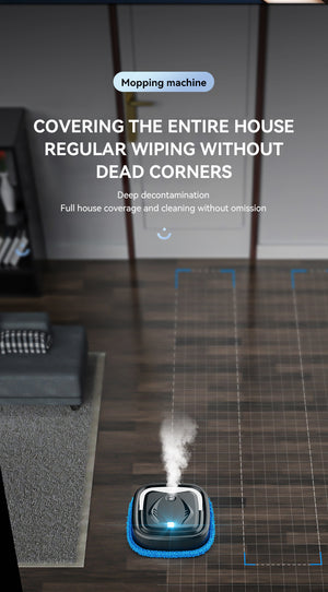 Smart Robotic Floor Mop | Ultra-Slim Automatic Wet & Dry Cleaner with Humidifier Spray | White