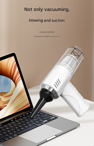 Cordless Handheld Vacuum & Air Blower 2-in-1 | Portable Lightweight Cleaner for Car, Home & Pet Hair | White