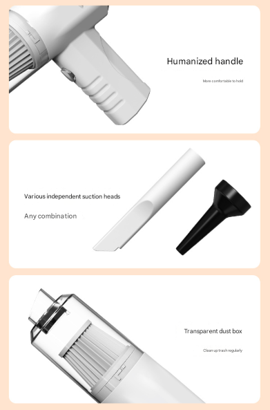 Cordless Handheld Vacuum & Air Blower 2-in-1 | Portable Lightweight Cleaner for Car, Home & Pet Hair | White