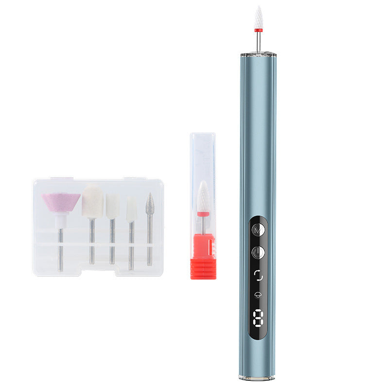 Electric Nail Drill Pen with UV Lamp | Rechargeable | All-in-One Manicure Pedicure Kit | Blue