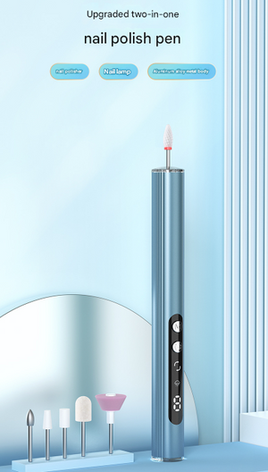 Electric Nail Drill Pen with UV Lamp | Rechargeable | All-in-One Manicure Pedicure Kit | Blue
