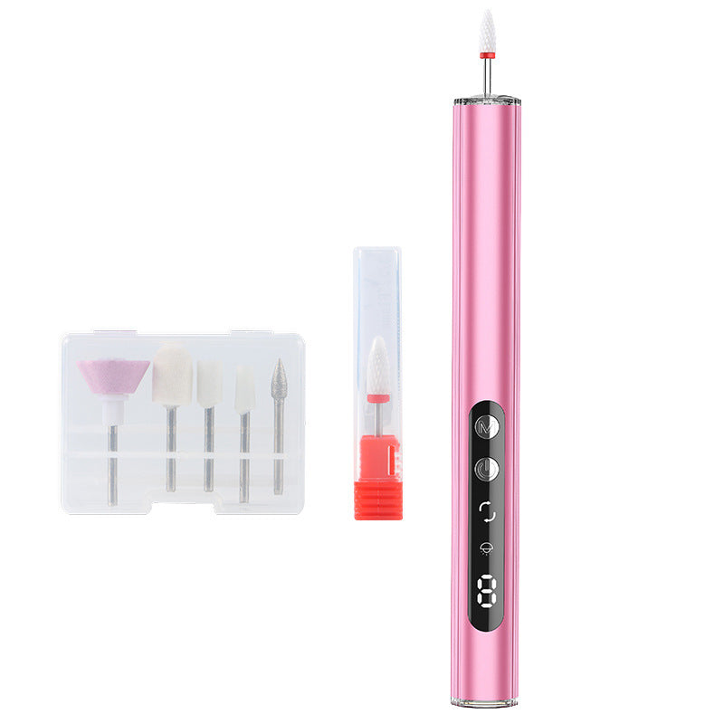 Electric Nail Drill Pen with UV Lamp | Rechargeable | All-in-One Manicure Pedicure Kit | Pink