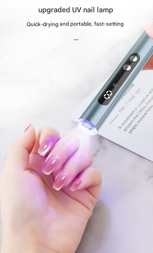 Electric Nail Drill Pen with UV Lamp | Rechargeable | All-in-One Manicure Pedicure Kit | Pink