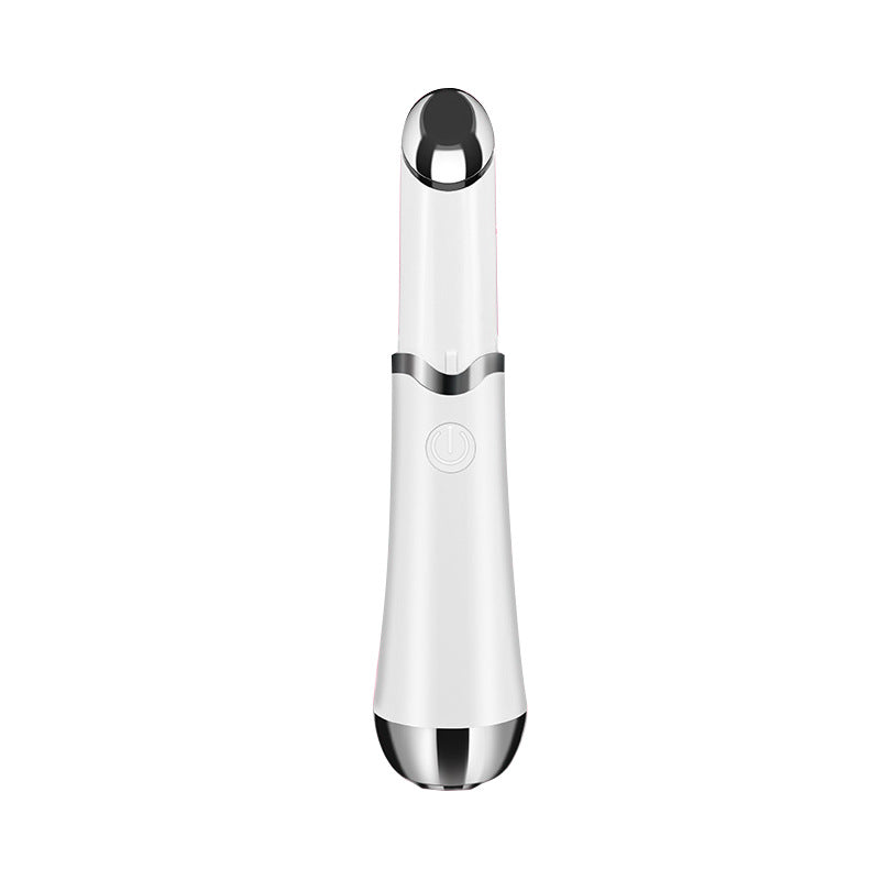 Sonic Eye & Lip Massager | Red & Blue Light Therapy | Heated Vibrating Wand for Puffiness & Wrinkles | White