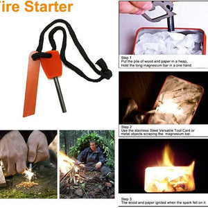 Emergency Survival Kit 8-in-1 | Compact Outdoor Gear | Camping, Hiking & Car Use | Black