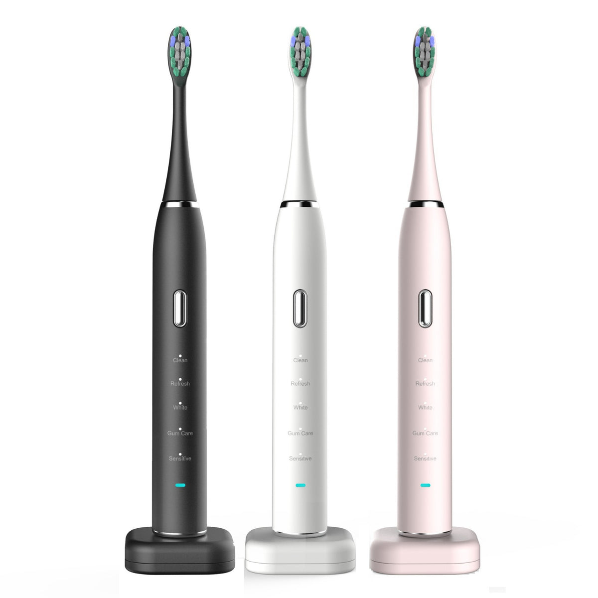 Sonic Electric Toothbrush | Rechargeable with 8 Heads & Travel Case | 5 Modes | Pink