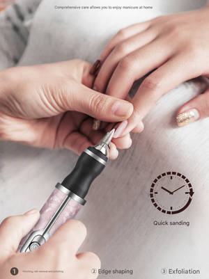 Cordless Electric Nail Drill Pen | Professional Rechargeable Manicure & Pedicure Kit | Grey