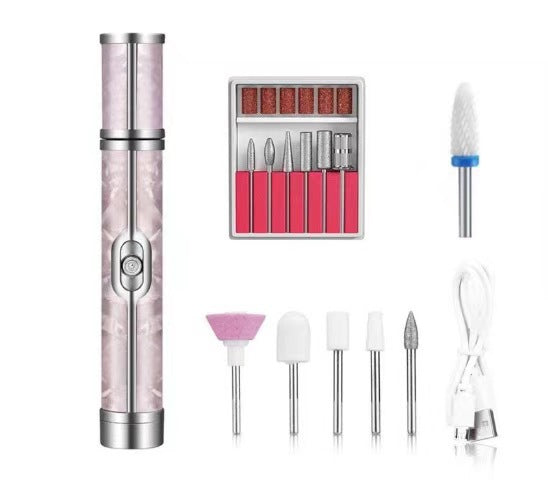 Cordless Electric Nail Drill Pen | Professional Rechargeable Manicure & Pedicure Kit | Pink