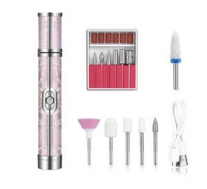 Cordless Electric Nail Drill Pen | Professional Rechargeable Manicure & Pedicure Kit | Pink