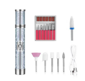 Cordless Electric Nail Drill Pen | Professional Rechargeable Manicure & Pedicure Kit | Blue