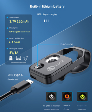 Clip-On Microscope Lens 200X | Portable for Smartphone | HD Magnifier with CPL Filter & LED | Black