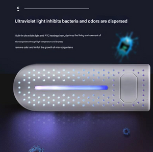 Portable USB Shoe Dryer & Deodoriser | Constant Temperature Electric Boot Warmer with UV Sanitiser | Blue