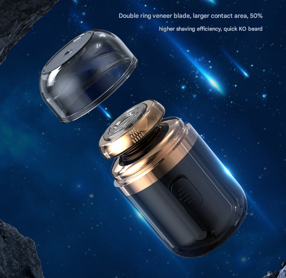 Mini Electric Shaver for Men | Portable USB Fast-Charge | Washable Head & Nose Trimmer | Black