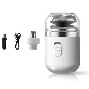 Mini Electric Shaver for Men | Portable USB Fast-Charge | Washable Head & Nose Trimmer | White