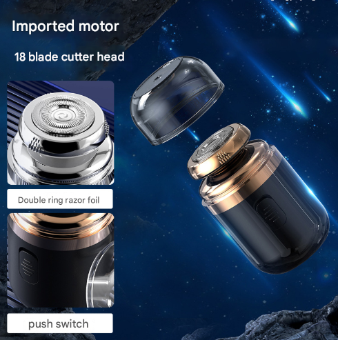 Mini Electric Shaver for Men | Portable USB Fast-Charge | Washable Head & Nose Trimmer | White