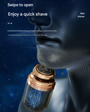 Mini Electric Shaver for Men | Portable USB Fast-Charge | Washable Head & Nose Trimmer | White