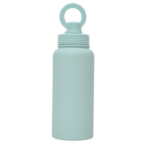 Premium Sports Bottle 35oz | Stainless Steel Insulated | Magnetic Phone Holder Lid | Light Green