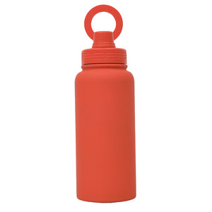 Premium Sports Bottle 35oz | Stainless Steel Insulated | Magnetic Phone Holder Lid | Orange