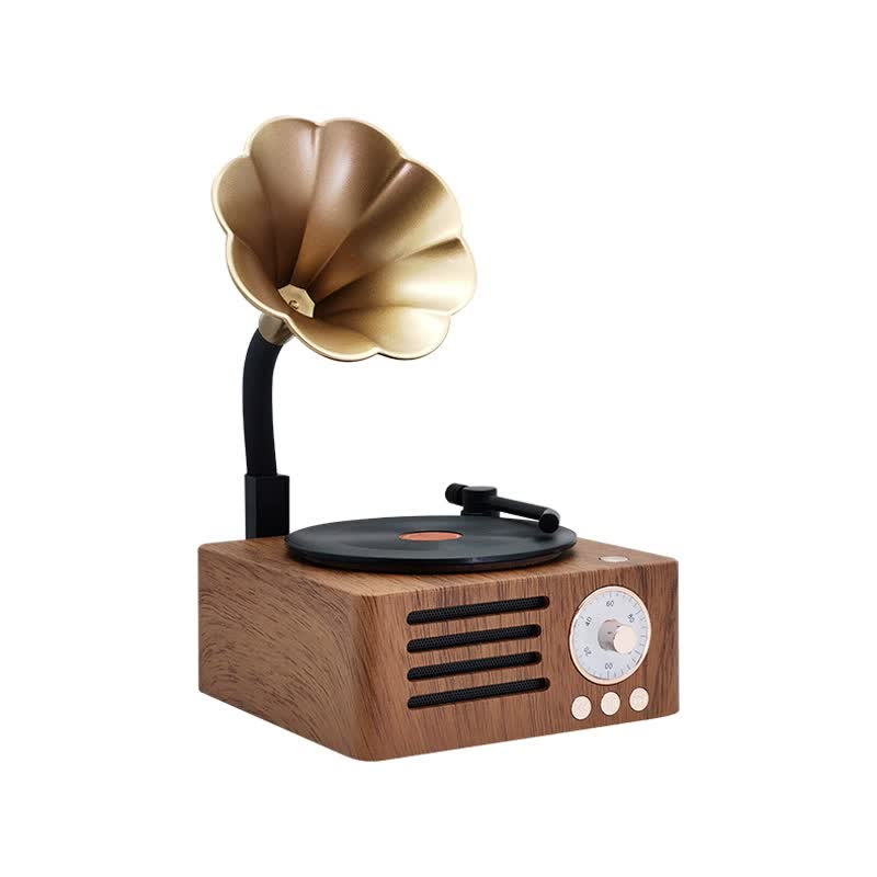 Vintage Gramophone Bluetooth Speaker | Retro Wireless Music Player | Classic Design