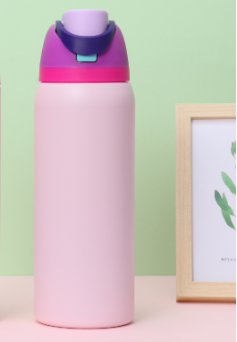 Insulated Water Bottle 32oz | 304 Stainless Steel | Dual-Drink Pop-Up Lid | Pink