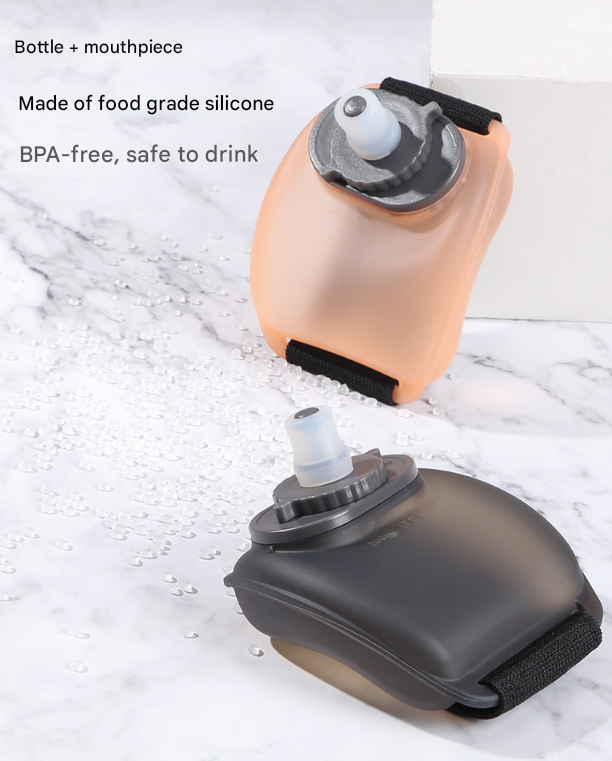 Wearable Hydration Flask 2PC | Ergonomic Hands-Free Wrist Water Bottle for Running & Sports | Black