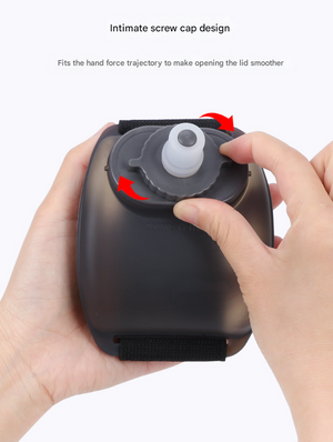 Wearable Hydration Flask 2PC | Ergonomic Hands-Free Wrist Water Bottle for Running & Sports | Black