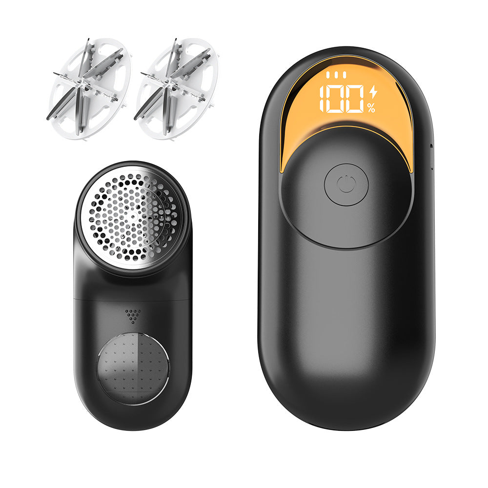 Electric Lint Remover | Digital Display | 3-Speed USB Rechargeable Fabric Shaver | Black