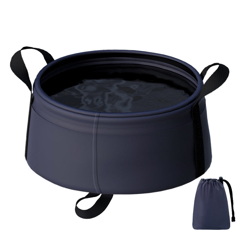Portable Folding Water Basin 8.5L 2PC | Collapsible Bucket with Carry Bag | Blue | Camping & Travel