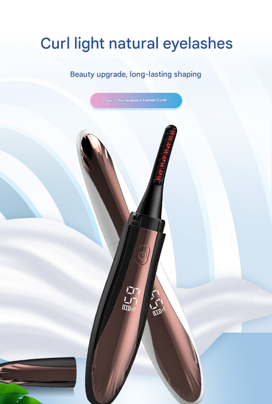 Electric Heated Eyelash Curler | 4 Temp Settings | LED Display | USB-C Rechargeable | White