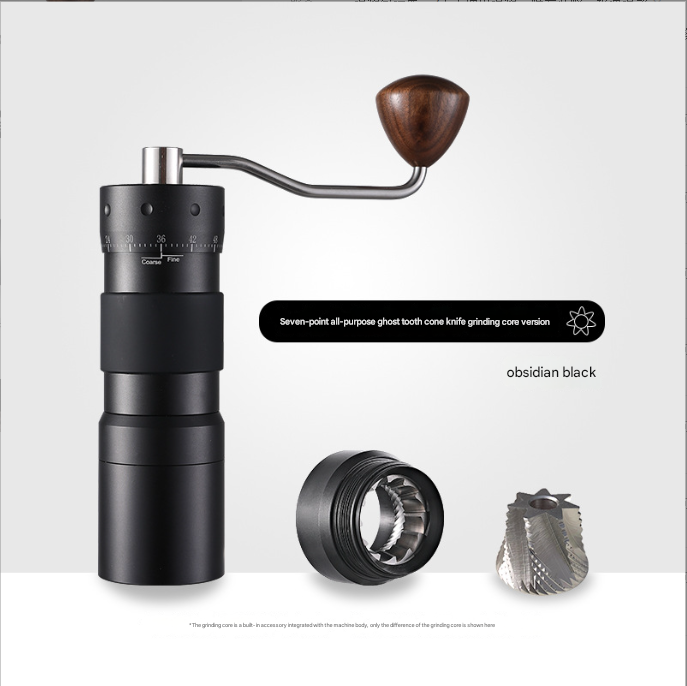 Premium Manual Coffee Grinder | 7-Star | Black | R50pro | Portable Bean Mill