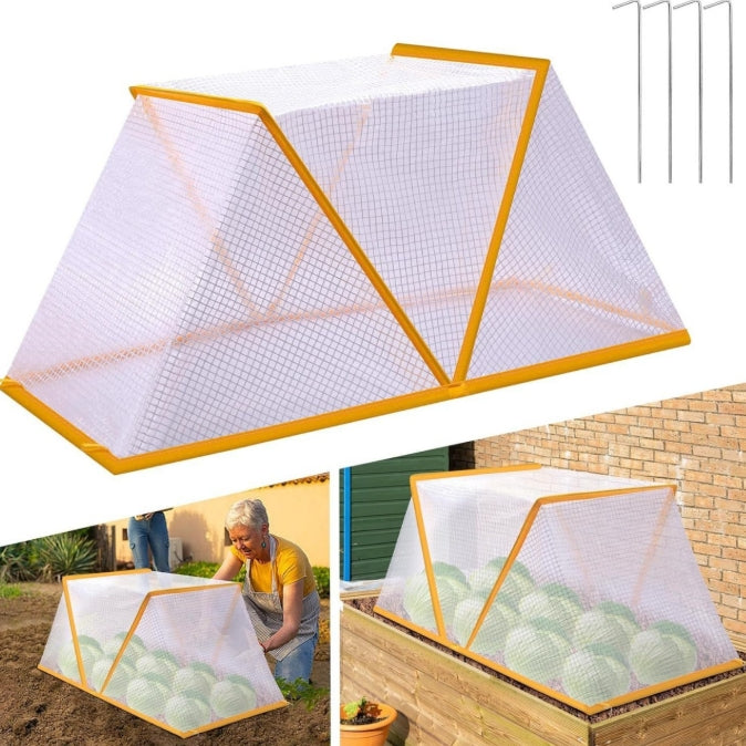 Foldable Raised Garden Bed Cover | 3 Piece Set | Veggie Protector | 80x34x35cm | White