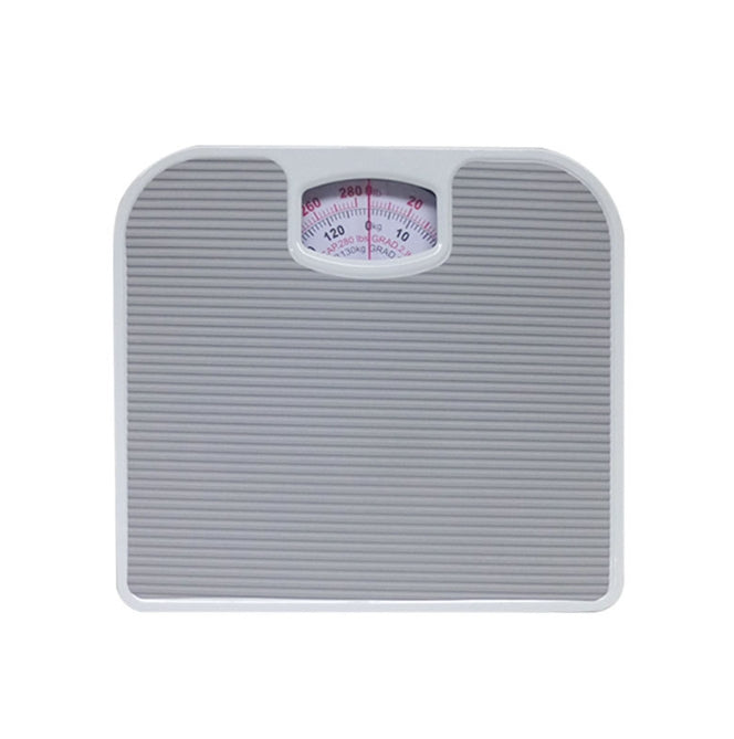 Mechanical Bathroom Scale | Classic Analog | Battery-Free | Non-Slip Platform | Light Grey