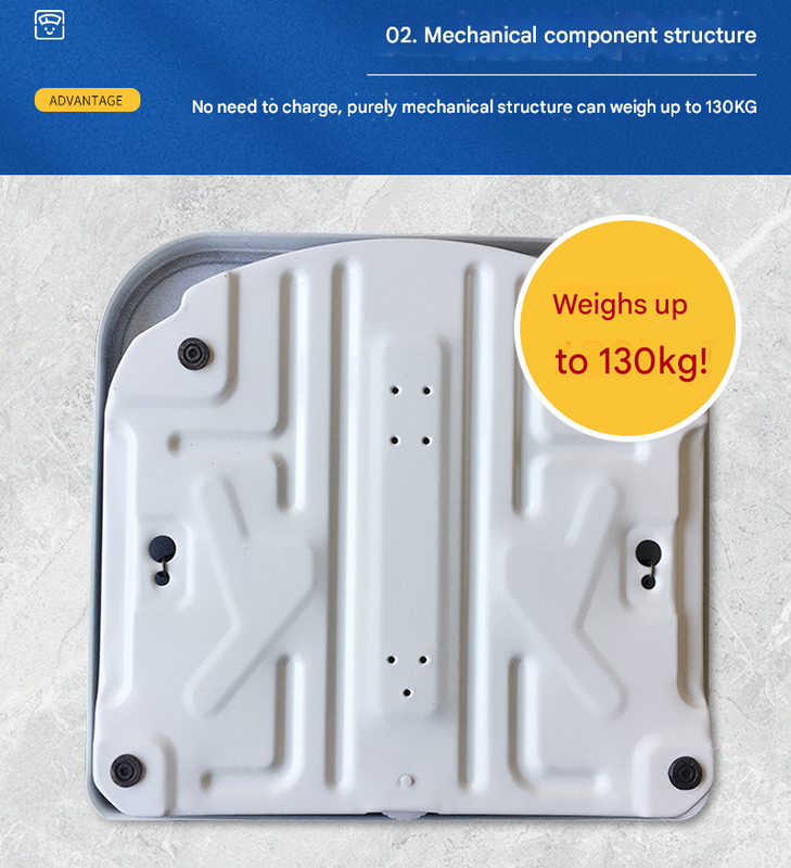 Mechanical Bathroom Scale | Classic Analog | Battery-Free | Non-Slip Platform | Blue