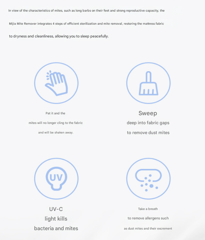 Cordless UV-C Dust Mite Vacuum | Lightweight Handheld Mattress & Upholstery Cleaner | 3.7V