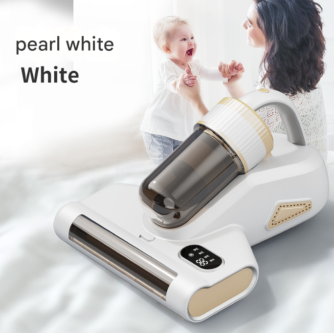 Advanced Cordless UV-C Dust Mite Vacuum | Hot Air, Pulsating Pads & LED Display | White