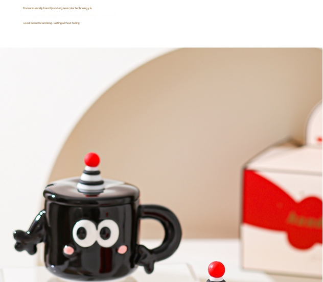 Ceramic Couples Mug Set | Quirky Design | Fun Wedding & Gift Idea | Black