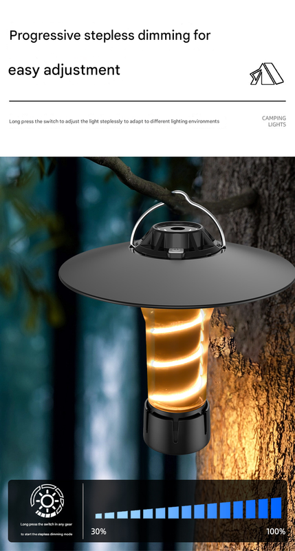 LED Camping Lantern | Vintage Lighthouse Design | 5 Modes | Rechargeable with Tripod
