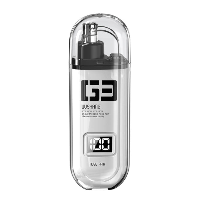 Electric Nose & Ear Hair Trimmer | Painless Grooming Tool | USB-C Rechargeable | LED Display | White